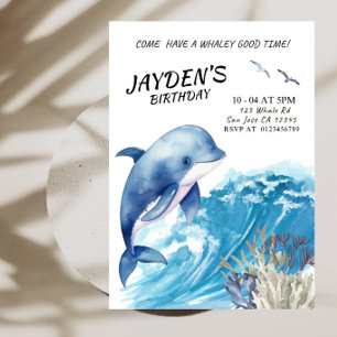 Come Have a Whaley Good Time Boy's Birthday Party  Invitation