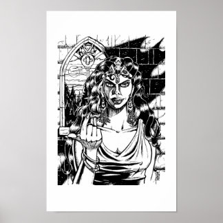 "Come Hither" - Illustration by Tracy Lesch Poster