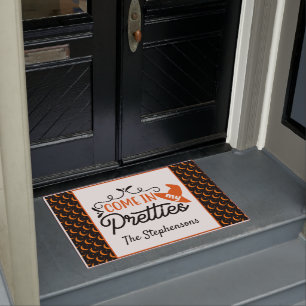 Come In My Pretties Personalized Halloween Witch Doormat