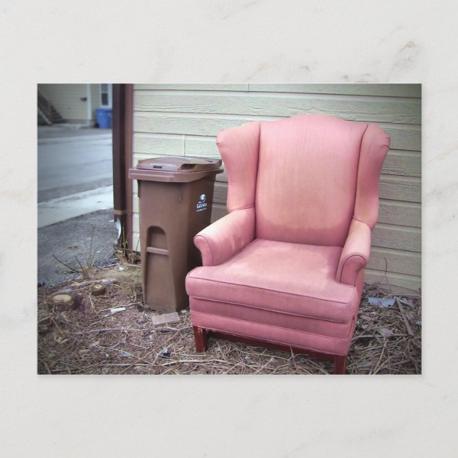 Come into my Parlour Damp Pink Armchair Urban Art Postcard (Front)