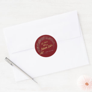 COME LET US ADORE Christian Christmas Hymn Red Classic Round Sticker