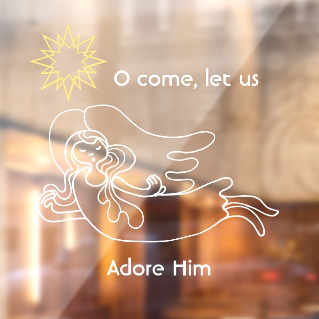 Come let us adore Him angel and star Window Cling (Sheet 2)
