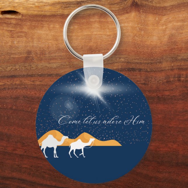 Come Let Us Adore Him Keychain (Front)