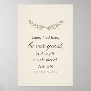 Come Lord Jesus Be Our Guest Table Prayer Sign