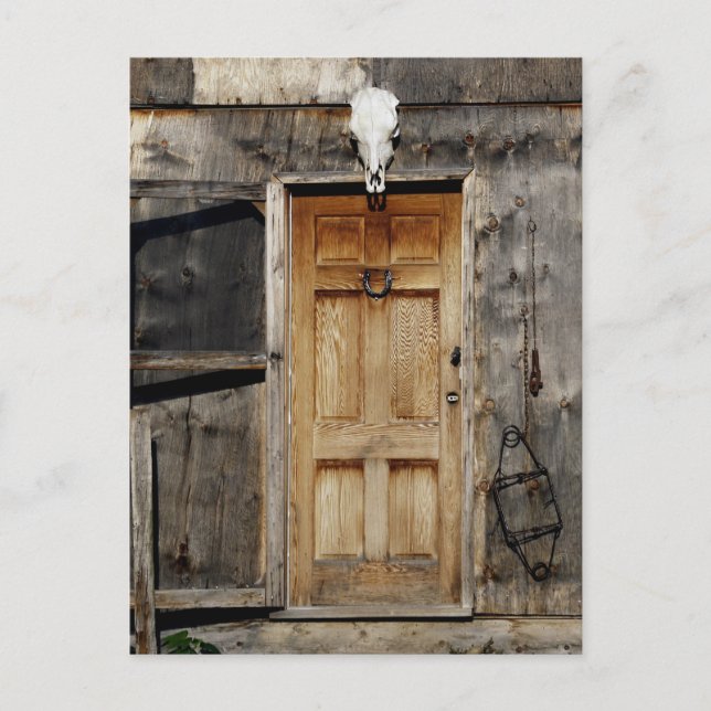 "Come On In" Rustic Doorway gifts Postcard (Front)