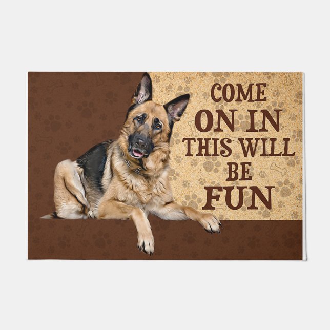 Come On In This Will Be Fun Mat, Dog Doormat (Front)