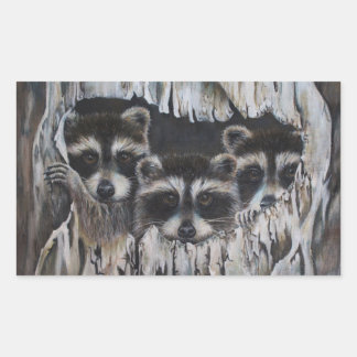 "Come on in" three raccoons in a tree Sticker