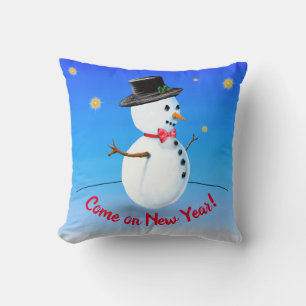 Come on New Year, party snowman goodbye 2020 Throw Pillow
