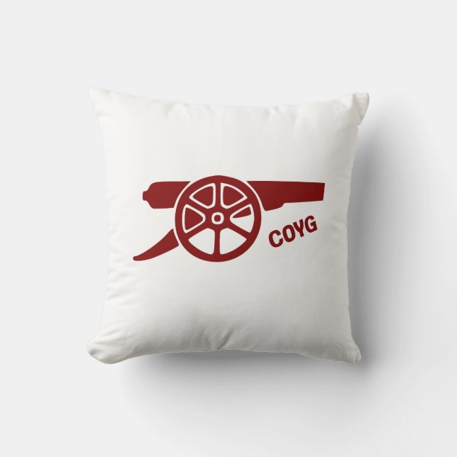 Come On You Gunners COYG Throw Pillow (Front)