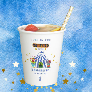 Come One Come All Big Top Circus 1st Birthday Paper Cups