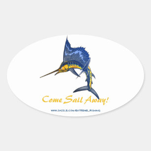 COME SAIL AWAY! OVAL STICKER