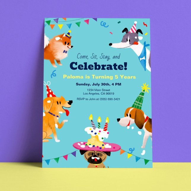 Come, Sit, Stay Birthday Party Invitation (Creator Uploaded)