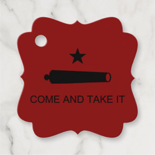 Come & Take It! Texas State battle Flag Favour Tags