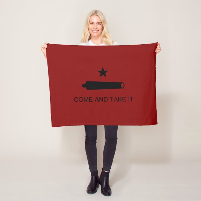 Come & Take It! Texas State battle Flag Fleece Blanket (In Situ)