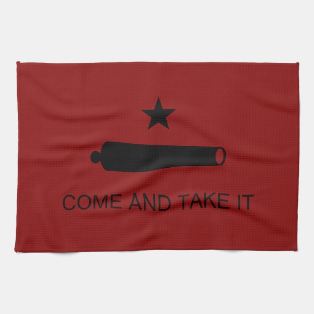 Come & Take It! Texas State battle Flag Kitchen Towel (Horizontal)