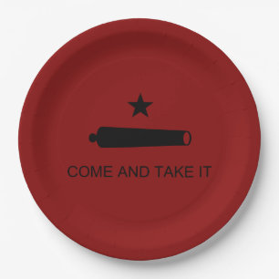 Come & Take It! Texas State battle Flag Paper Plate