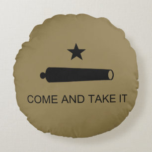 Come & Take It! Texas State battle Flag Round Pillow