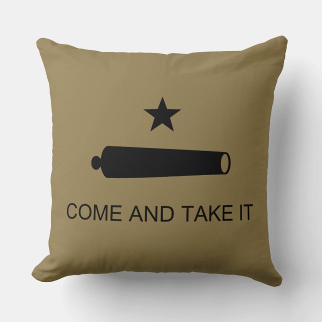 Come & Take It! Texas State battle Flag Throw Pillow (Front)