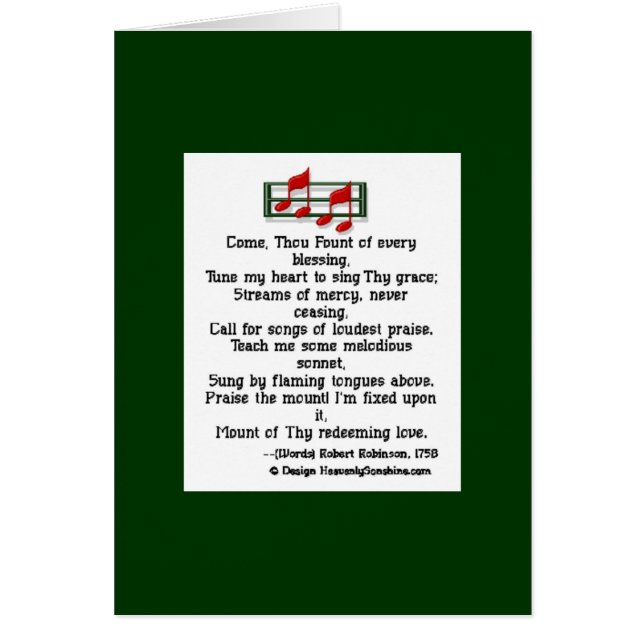 Come Thou Fount Hymn (Front)