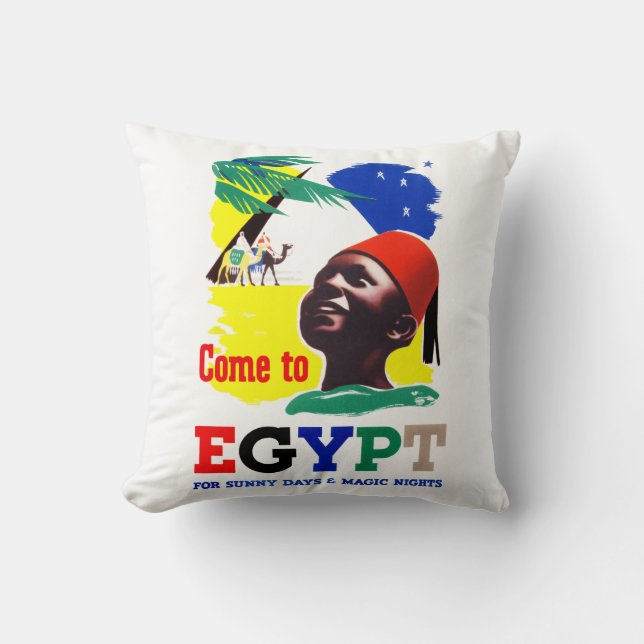 Come to Egypt Throw Pillow (Front)