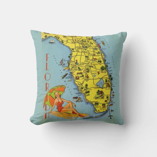 Come To Florida! Throw Pillow (Front)