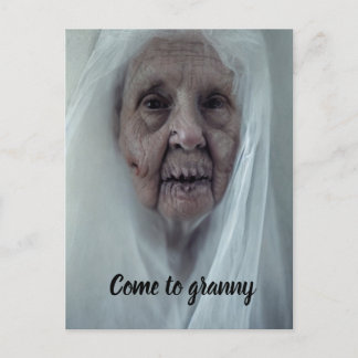 Come to granny spooky halloween postcard