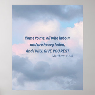 Come to me...... Bible verse Christian typography Poster