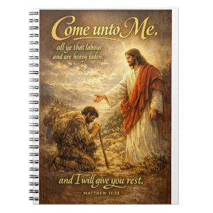 Come to Me Matthew 11:28 Bible Verse  Notebook