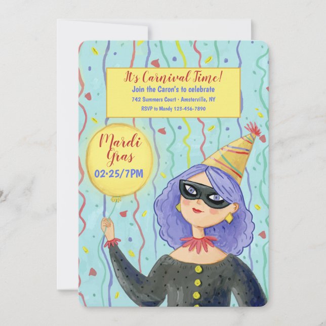 Come to Our Mardi Gras Party Invitation (Front)