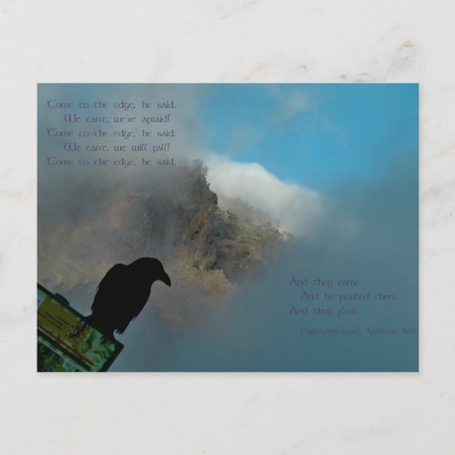 Come to the Edge Poem Postcard (Front)
