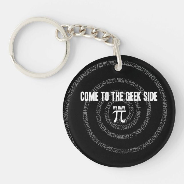 Come To The Geek Side for Pi Keychain (Front)