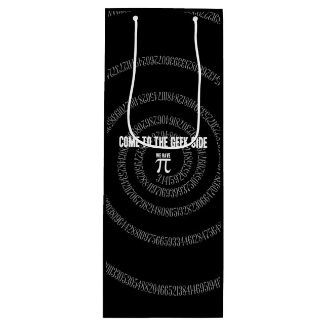 Come To The Geek Side for Pi Wine Gift Bag (Front)