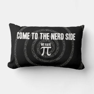 Come To The Nerd Side for Pi on Black Lumbar Pillow