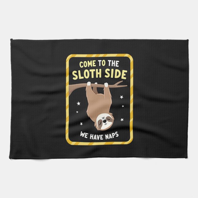 Come To The Sloth Side T-Shirt - Funny Sloth Pun ( Kitchen Towel (Horizontal)