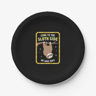 Come To The Sloth Side T-Shirt - Funny Sloth Pun ( Paper Plate