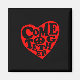 Come Together Peace Heart Sign Sticker Magnet