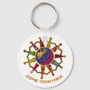 Come Together People Keychain