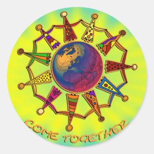 Come Together People yellocyanlila shine Classic Round Sticker