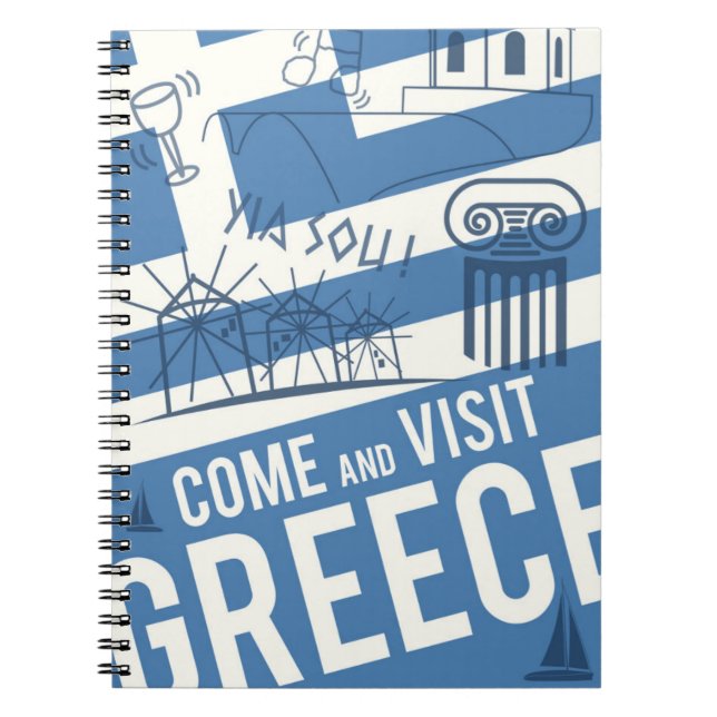 Come Visit Greece Notebook (Front)