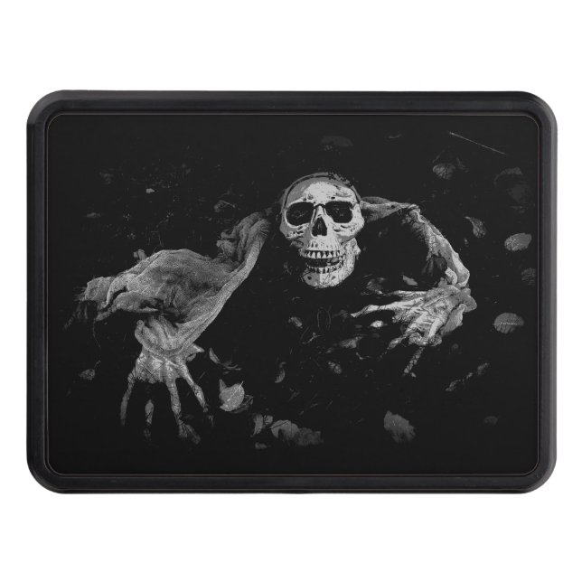 Come With Me - Creepy Skull   Trailer Hitch Cover (Front)