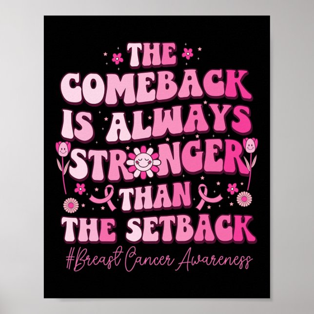 Comeback Is Stronger Than Setback Breast Cancer Aw Poster (Front)