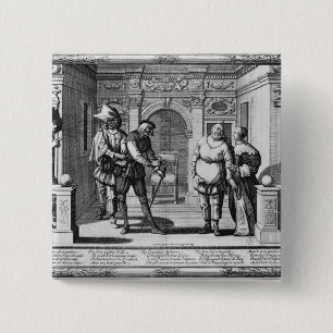 Comedians at the theatre of Hotel de Bourgogne 2 Inch Square Button