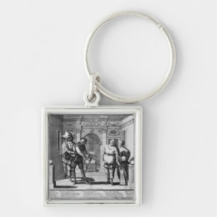 Comedians at the theatre of Hotel de Bourgogne Keychain