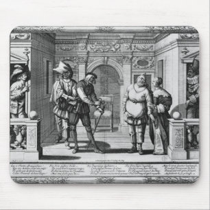 Comedians at the theatre of Hotel de Bourgogne Mouse Pad