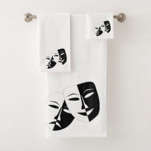 Comédie Tragédie Masque de théâtre noir et blanc