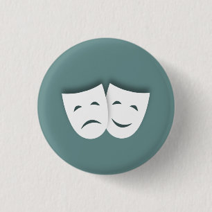 Comedy and Tragedy Masks 1 Inch Round Button