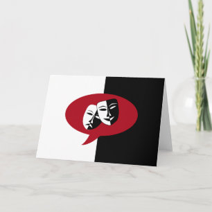 Comedy and Tragedy Masks Card