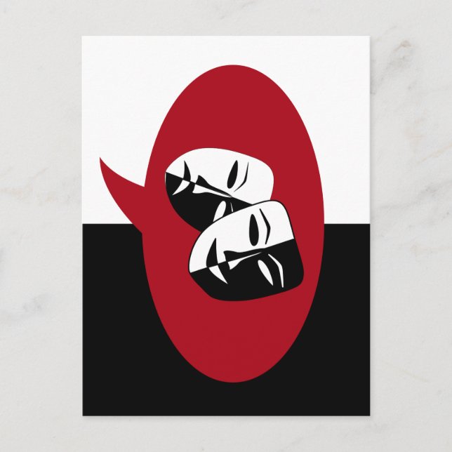 Comedy and Tragedy Masks Postcard (Front)