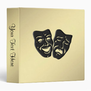 Comedy and Tragedy Masks Theatre Gold Binder