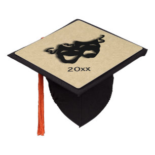 Comedy and Tragedy Masks Theatre Graduation Cap Topper